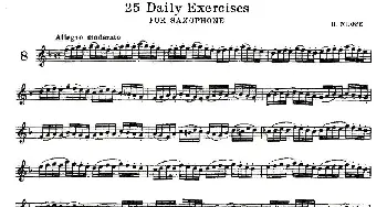 萨克斯谱 | 25 Daily Exercises 之8  H·klose