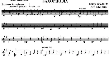 萨克斯谱 | SAXOPHOBIA(四重奏·上低音萨克斯分谱）