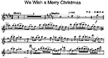 萨克斯谱 | We Wish a Merry Christmas  罗尔·卡姆贝尔
