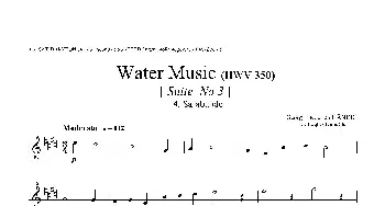 萨克斯谱 | Water Music(HWV.350 No.3）(第一上低音萨克斯）