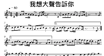 萨克斯谱 | 我想大声告诉你(电视剧《蜗居》片尾曲）