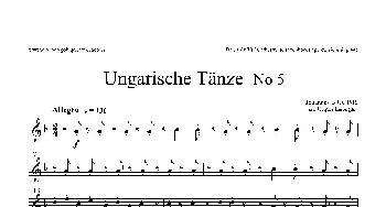 萨克斯谱 | Ungarische Tnze No 5(十五重奏Bar.1-2-3分谱）
