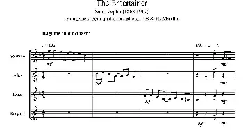 萨克斯谱 | The Entertainer(四重奏)Scott Joplin (1868-1917)