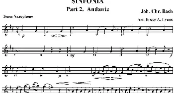萨克斯谱 | SINFONIA Part 2. Andante(四重奏·次中音萨克斯分谱）