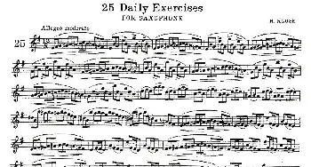 萨克斯谱 | 25 Daily Exercises 之25  H·klose