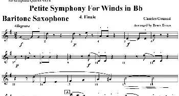 萨克斯谱 | Petite Symphony For Winds in Bb(四重奏·上低音萨克斯分谱）