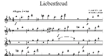 萨克斯谱 | Liebesfreud(四重奏第一次中音萨克斯分谱）