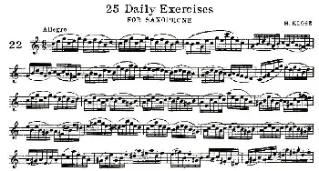 萨克斯谱 | 25 Daily Exercises 之22  H·klose