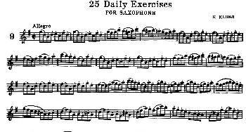 萨克斯谱 | 25 Daily Exercices for Saxophone(9—17)H·Klose