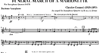 萨克斯谱 | FUNERAL MARCH OF A MARIONETTE(四重奏·上低音萨克斯分谱）