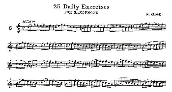 萨克斯谱 | 25 Daily Exercises 之5  H·klose