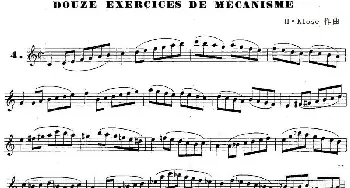 萨克斯谱 | H·Klose练习曲(douze exercices de mecanisme—4)H·Klose