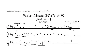 萨克斯谱 | Water Music(HWV.349 No.2）(第一上低音萨克斯）