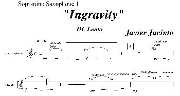 萨克斯谱 | Ingravity(第三乐章）(第一高音萨克斯分谱)Javier Jacinto