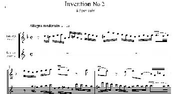 萨克斯谱 | Inventions 巴赫15首创意曲(二重奏—2）