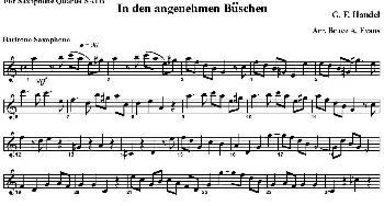 萨克斯谱 | In den angenehmen Buschen(四重奏·上低音萨克斯分谱）