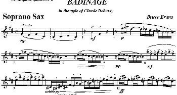 萨克斯谱 | BADINAGE(四重奏·高音萨克斯分谱）