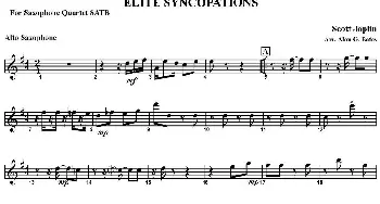 萨克斯谱 | ELITE SYNCOPATIONS(四重奏·中音萨克斯分谱）