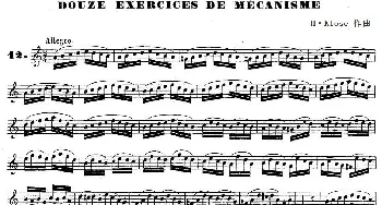 萨克斯谱 | H·Klose练习曲(douze exercices de mecanisme—12)H·Klose