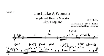 萨克斯谱 | Just Like A Woman(次中音萨克斯）