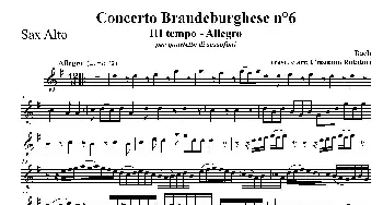 萨克斯谱 | Concerto Brandeburghese(低音萨克斯)J·S·巴赫