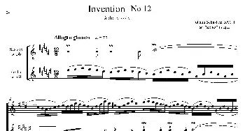 萨克斯谱 | Inventions 巴赫15首创意曲(二重奏—12）