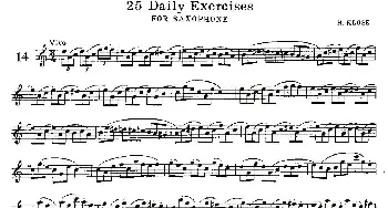 萨克斯谱 | 25 Daily Exercises 之14  H·klose