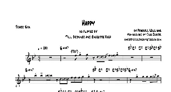 萨克斯谱 | Happy(次中音萨克斯）