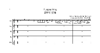 萨克斯谱 | 巴赫G小调赋格(五重奏)巴赫