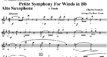 萨克斯谱 | Petite Symphony For Winds in Bb(四重奏·中音萨克斯分谱）