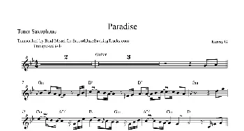 萨克斯谱 | Paradise(次中音萨克斯）