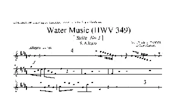 萨克斯谱 | Water Music(HWV.349 No.2）(第二上低音萨克斯）