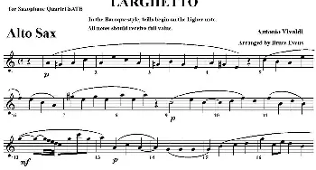 萨克斯谱 | LARGHETTO(四重奏·中音萨克斯分谱）