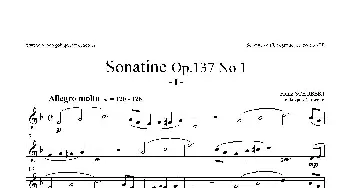 萨克斯谱 | Sonatine Op.137 No 1(四重奏高音萨克斯分谱）