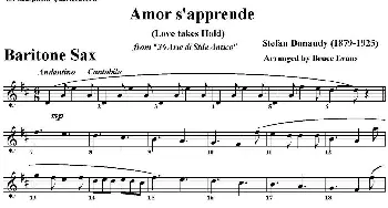 萨克斯谱 | Amor s'apprende(Love takes Hold)(四重奏·上低音萨克斯分谱）