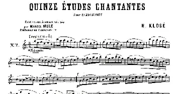 萨克斯谱 | Klose Etudes Chantantes Pour Saxophone(练习曲之二）