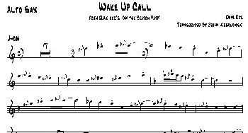 萨克斯谱 | Wake Up Call(中音萨克斯）