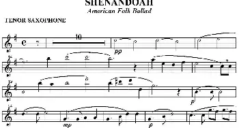 萨克斯谱 | SHENANDOAH(四重奏·次中音萨克斯分谱）