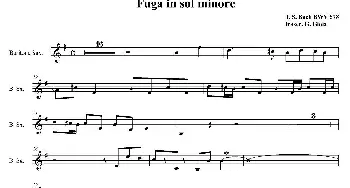 萨克斯谱 | Fuga in sol minore(四重奏之上低音萨克斯分谱)J·S·巴赫