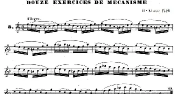 萨克斯谱 | H·Klose练习曲(douze exercices de mecanisme—3)H·Klose