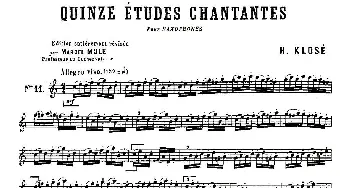 萨克斯谱 | Klose Etudes Chantantes Pour Saxophone(练习曲之十一）