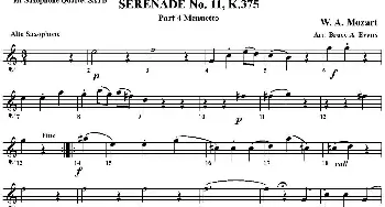 萨克斯谱 | SERENADE No.11 K.375 Part 4 Menuetto(四重奏·中音萨克斯分谱）