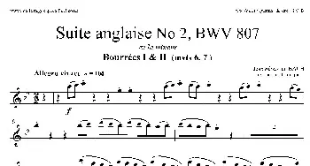 萨克斯谱 | Suite anglaise No 2,BWV 807(法国组曲之二·布列舞曲）(中音萨克斯分谱)巴赫