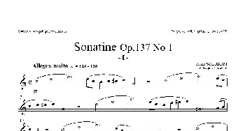 萨克斯谱 | Sonatine Op.137 No 1(四重奏上低音萨克斯分谱）