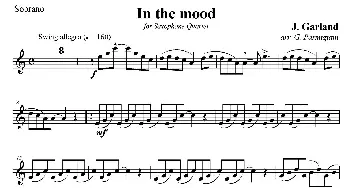 萨克斯谱 | In The Mood(情绪）(四重奏高音萨克斯分谱）