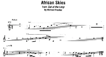 萨克斯谱 | African Skies(第一首）