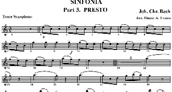 萨克斯谱 | SINFONIA Part 3. PRESTO(四重奏·次中音萨克斯分谱）