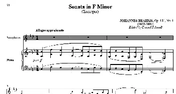 萨克斯谱 | Sonata in F Minor(萨克斯+钢琴伴奏）