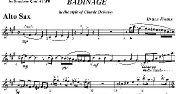 萨克斯谱 | BADINAGE(四重奏·中音萨克斯分谱）