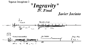 萨克斯谱 | Ingravity(第四乐章）(第二高音萨克斯分谱)Javier Jacinto